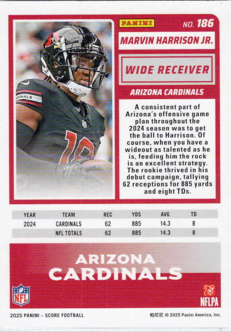 2025 Score #186 Marvin Harrison Jr. Arizona Cardinals