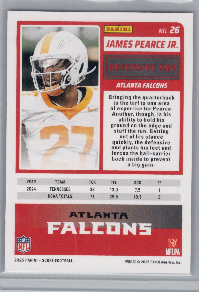2025 Score #26 James Pearce Jr. Green Atlanta Falcons