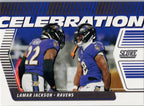 2025 Score #C-LJA Lamar Jackson Celebration Baltimore Ravens