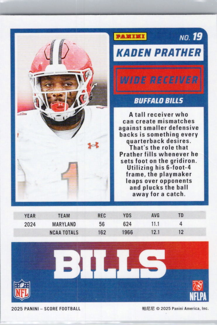2025 Score #19 Kaden Prather Buffalo Bills
