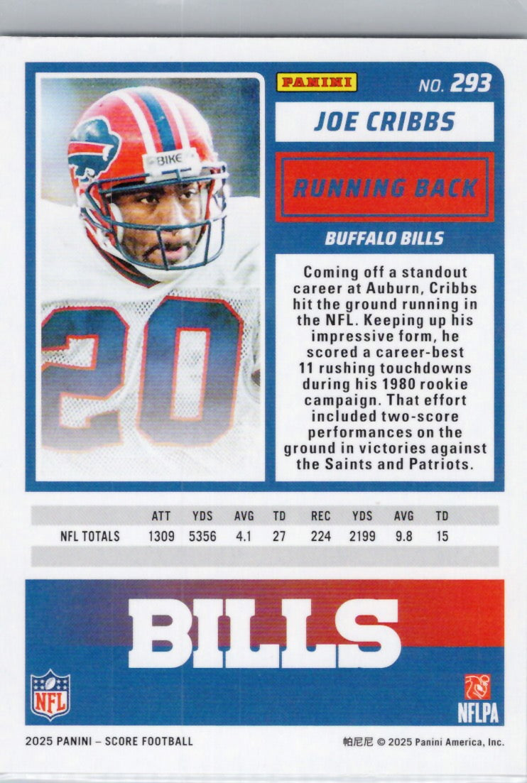 2025 Score #293 Joe Cribbs Buffalo Bills