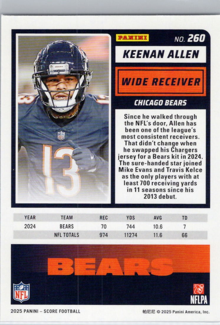 2025 Score #260 Keenan Allen Chicago Bears