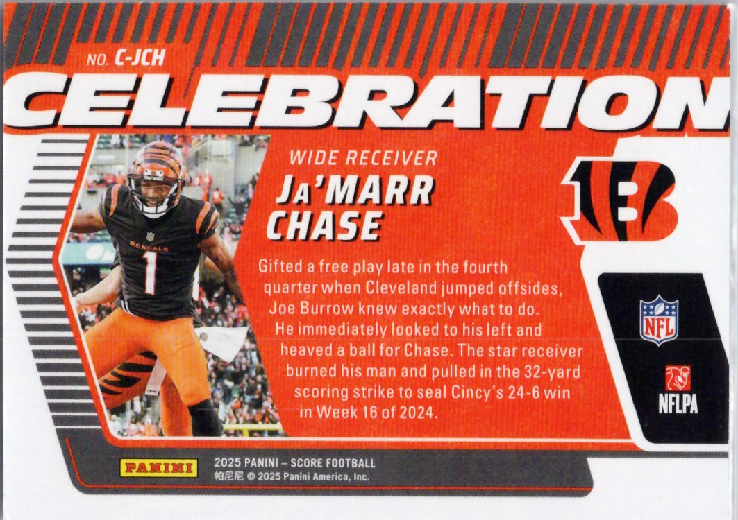 2025 Score #C-JCH Ja'Marr Chase Celebration Cincinnati Bengals