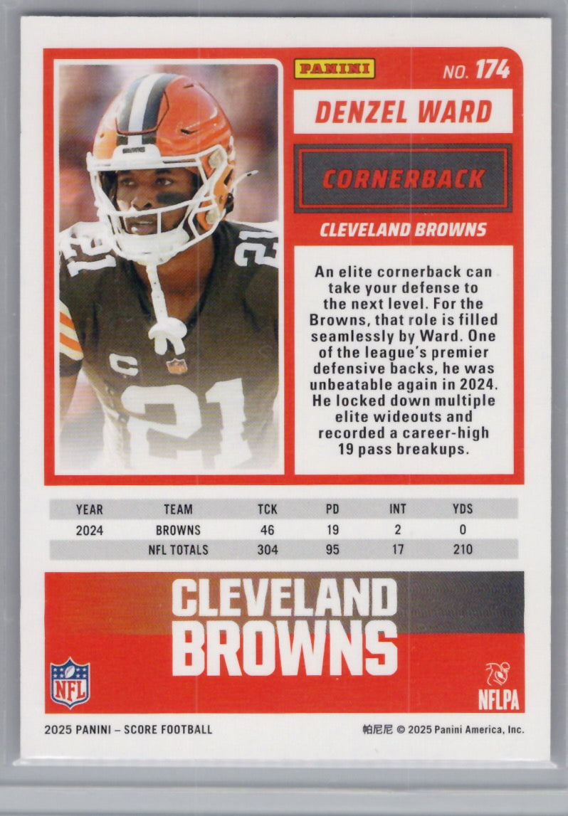 2025 Score #174 Denzel Ward Ellipse #/399 Cleveland Browns