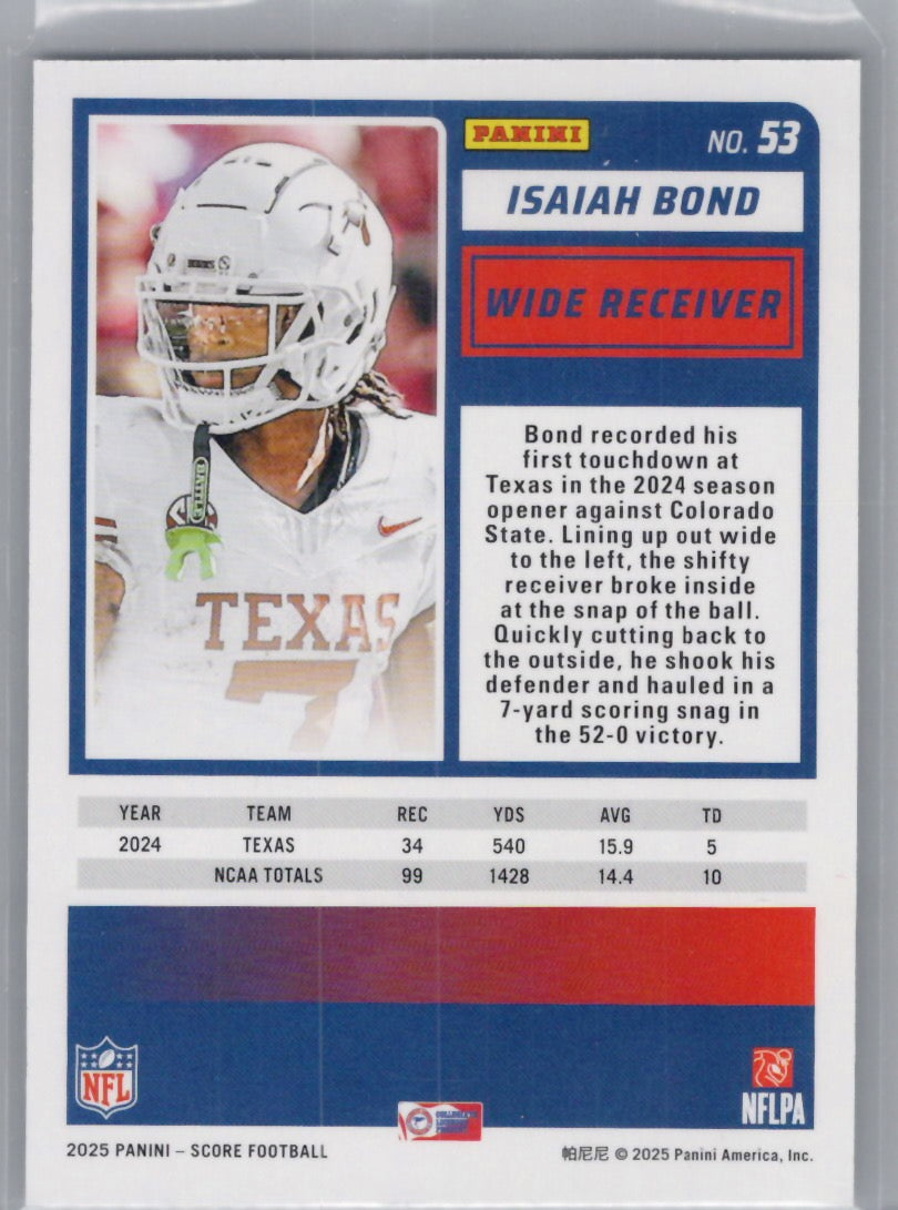 2025 Score #53 Isaiah Bond Texas Longhorns