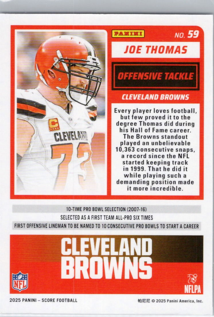 2025 Score #59 Joe Thomas Cleveland Browns