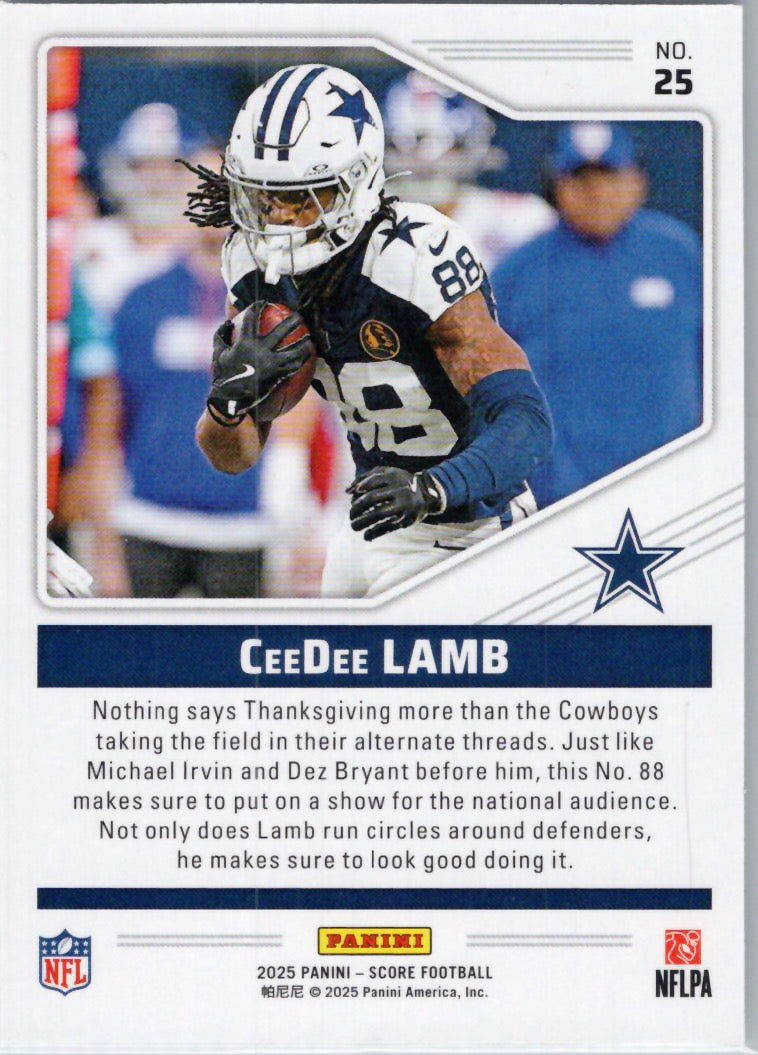 2025 Score #25 CeeDee Lamb Throwbacks Dallas Cowboys