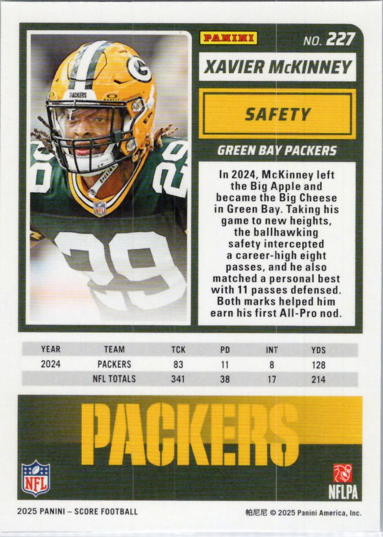 2025 Score #227 Xavier McKinney Green Bay Packers