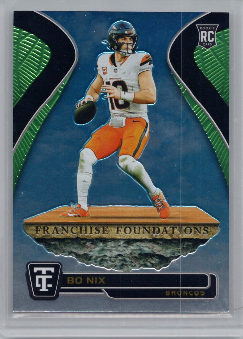 2024 Panini Totally Certified #15 Bo Nix Franchise Foundations Green #/299