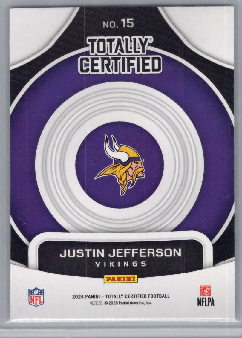 2024 Panini Totally Certified #15 Justin Jefferson On Target Minnesota Vikings