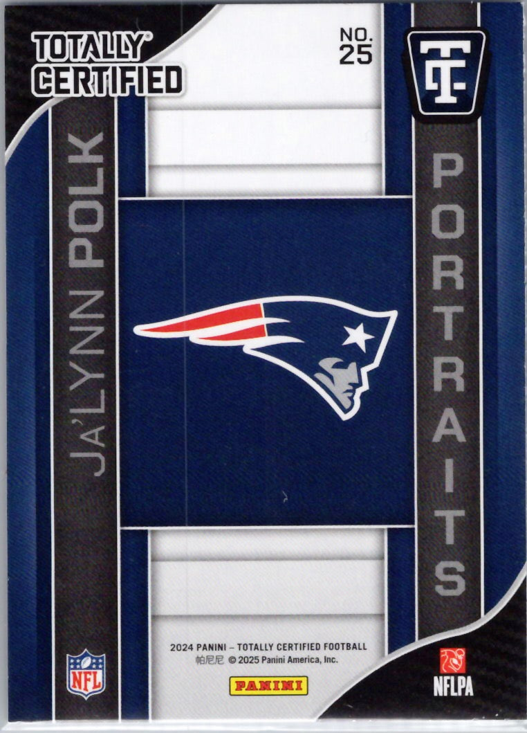 2024 Panini Totally Certified #25 Ja'Lynn Polk Portraits New England Patriots