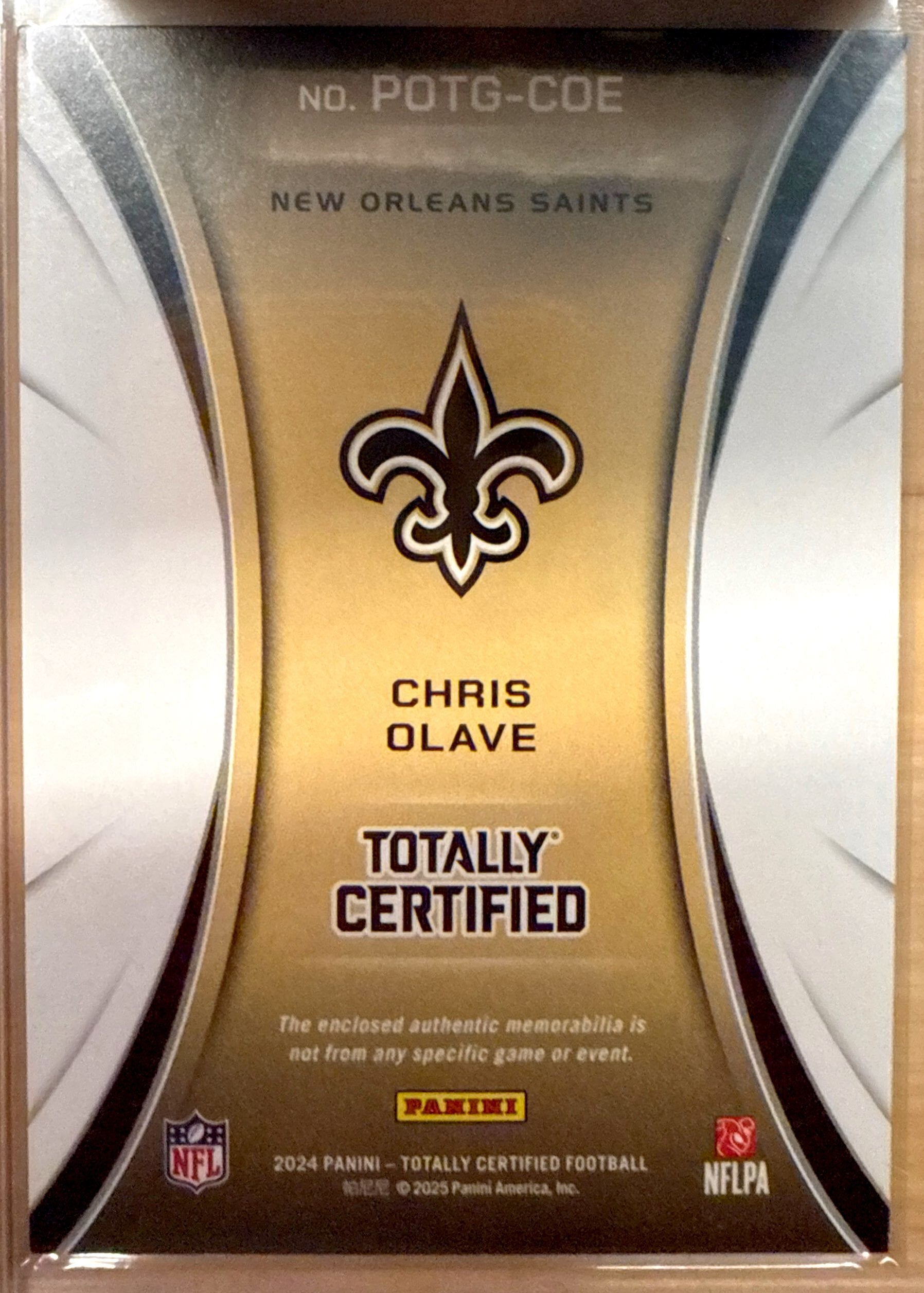 2024 Panini Totally Certified #POTG-COE Chris Olave Piece of the Game New Orleans Saints