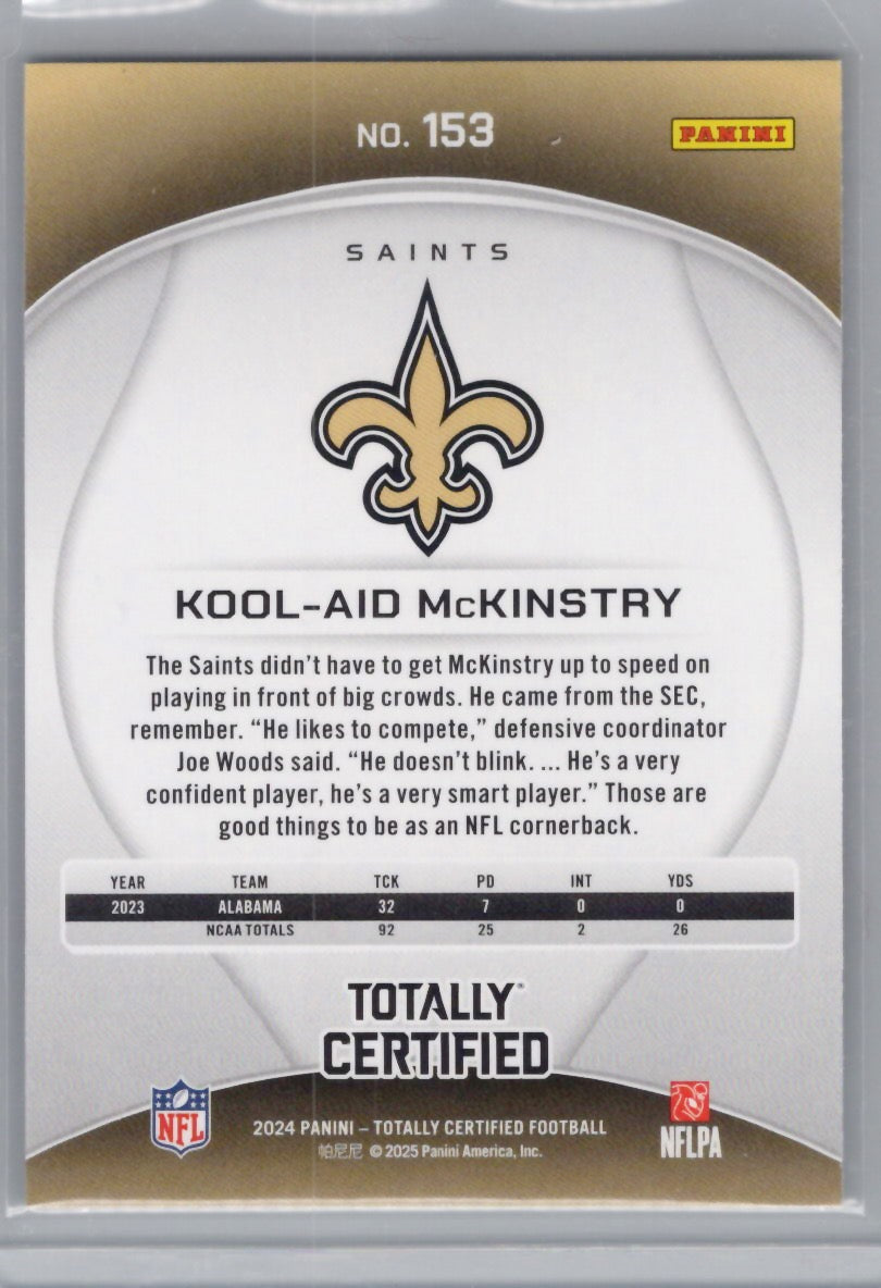 2024 Panini Totally Certified #153 Kool-Aid McKinstry Mirror Purple New Orleans Saints