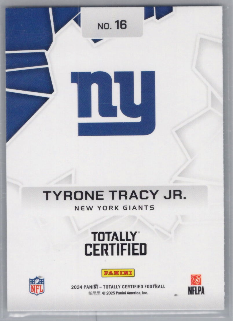 2024 Panini Totally Certified #16 Tyrone Tracy Jr. Intriguing Players New York Giants