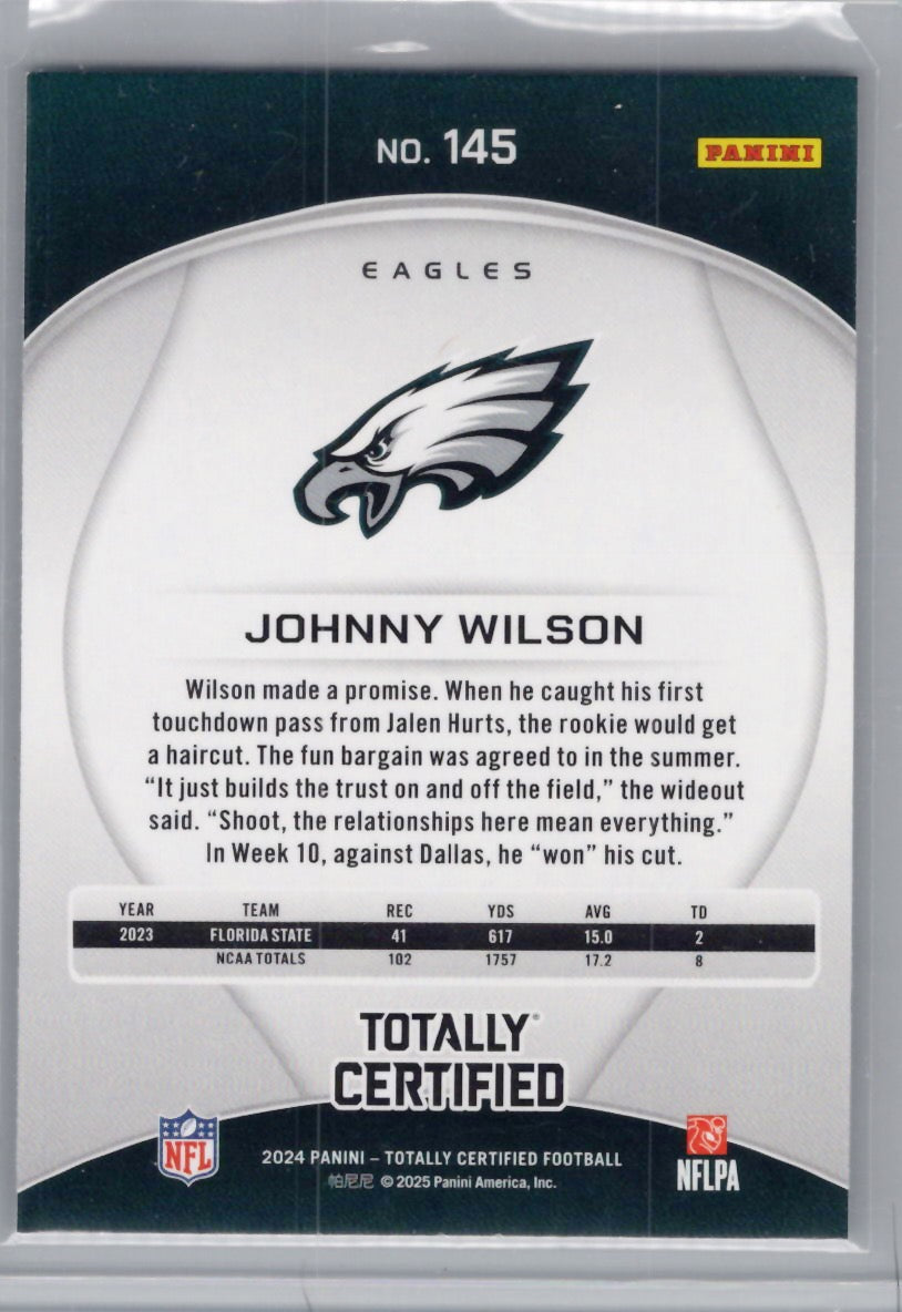 2024 Panini Totally Certified #145 Johnny Wilson Philadelphia Eagles