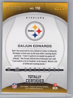 2024 Panini Totally Certified #116 Daijun Edwards Mirror Neon Orange #/399 Pittsburgh Steelers
