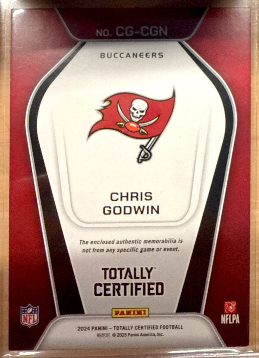 2024 Panini Totally Certified #CG-CGN Chris Godwin Certified Gamers Tampa Bay Buccaneers