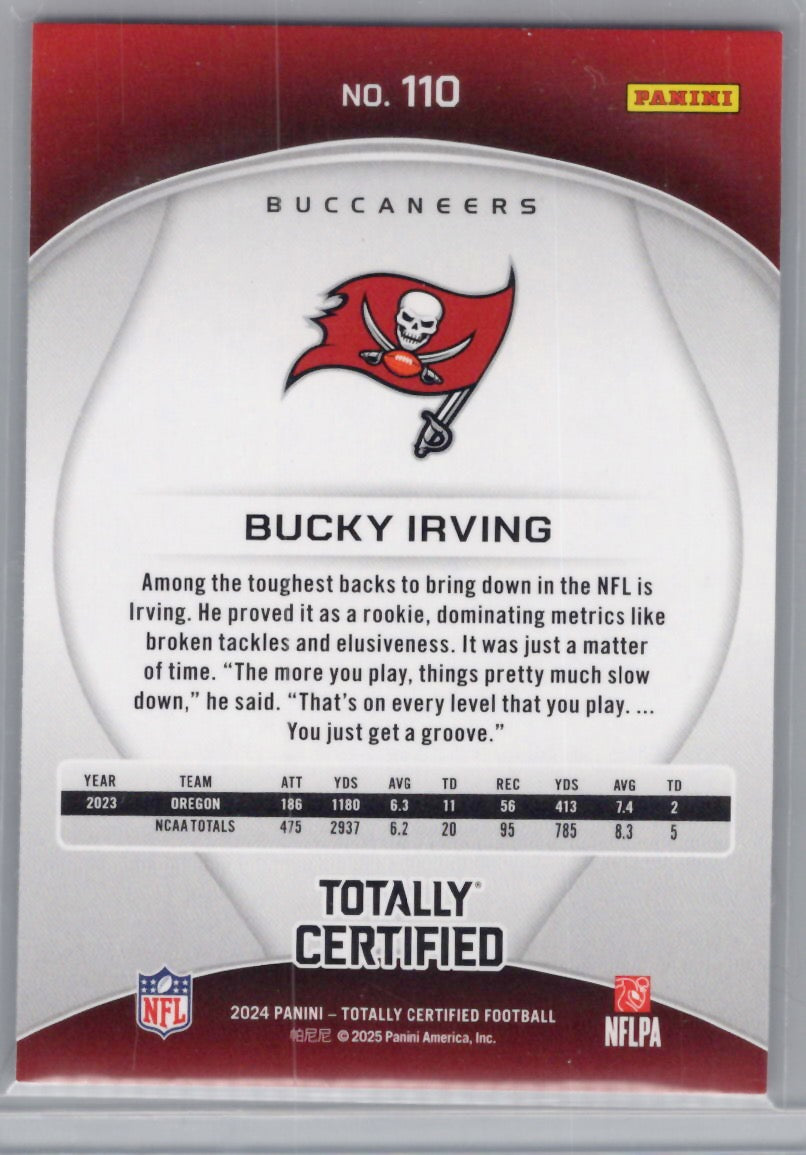 2024 Panini Totally Certified #110 Bucky Irving Tampa Bay Buccaneers