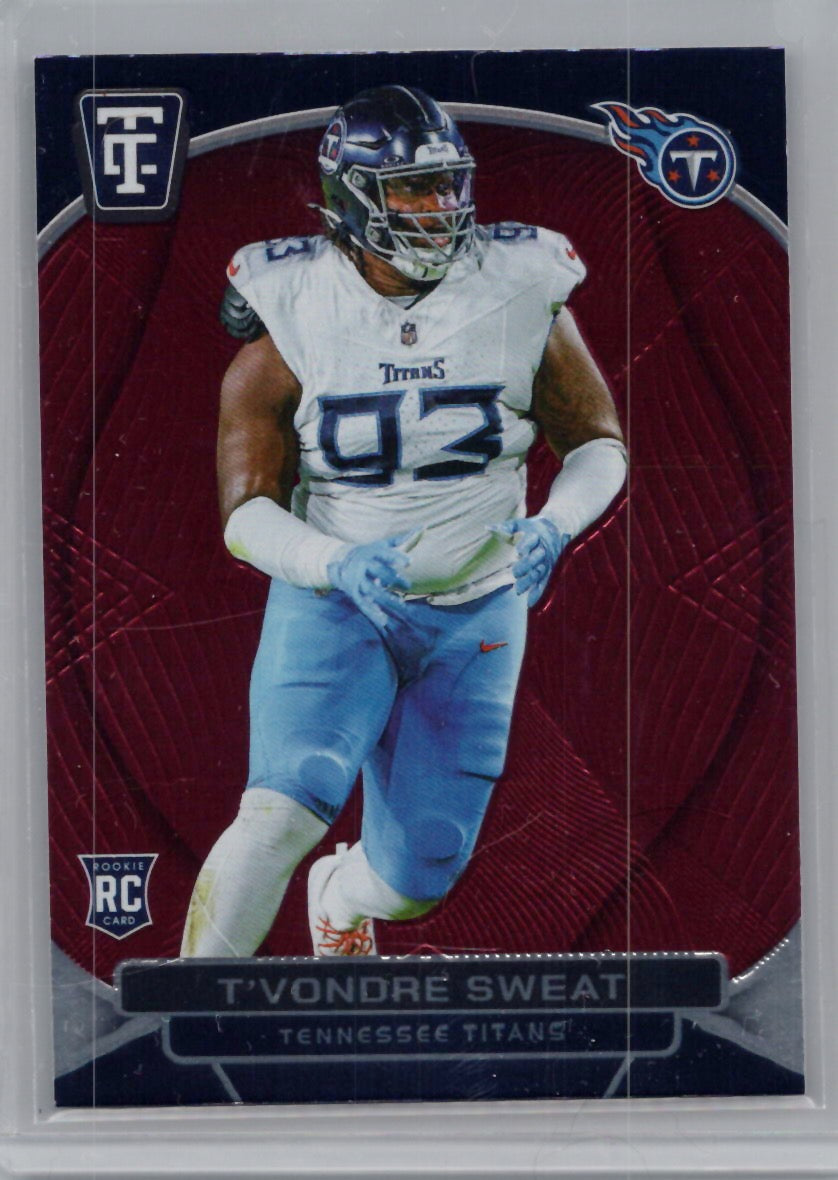 2024 Panini Totally Certified #172 T'Vondre Sweat Mirror Maroon Tennessee Titans