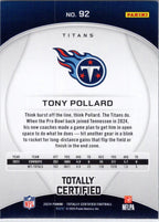 2024 Panini Totally Certified #92 Tony Pollard Tennessee Titans