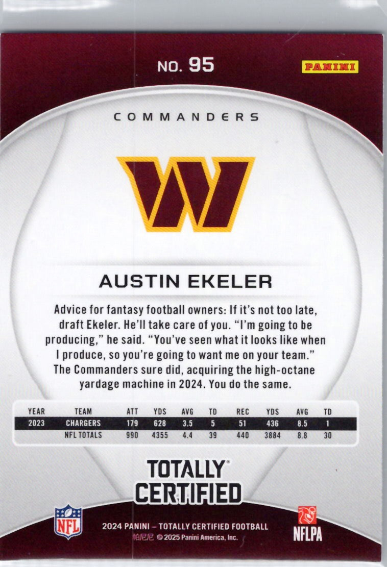 2024 Panini Totally Certified #95 Austin Ekeler Washington Commanders