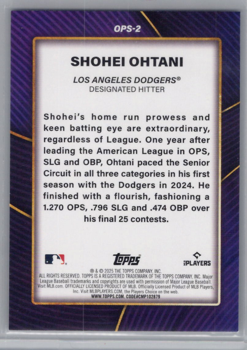 2025 Topps #OPS-2 Shohei Ohtani OPS Leaders Los Angeles Dodgers