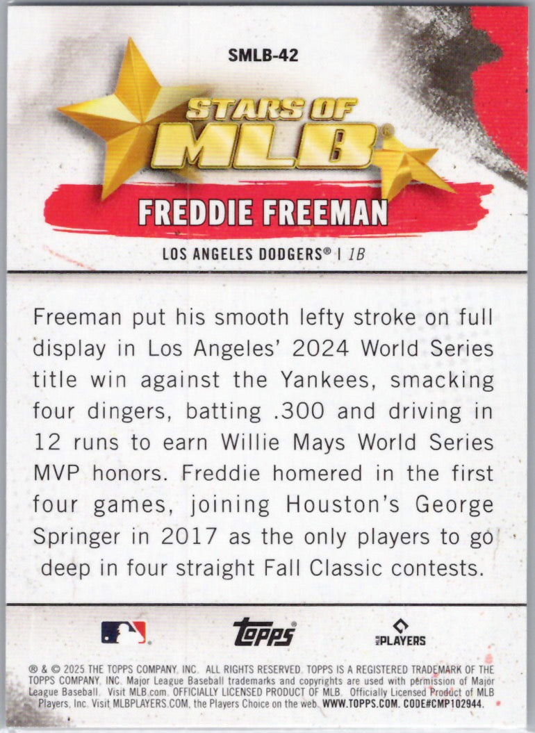 2025 Topps #SMLB-42 Freddie Freeman Stars of MLB Los Angeles Dodgers