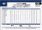 2025 Topps #420 Nathan Lukes Toronto Blue Jays