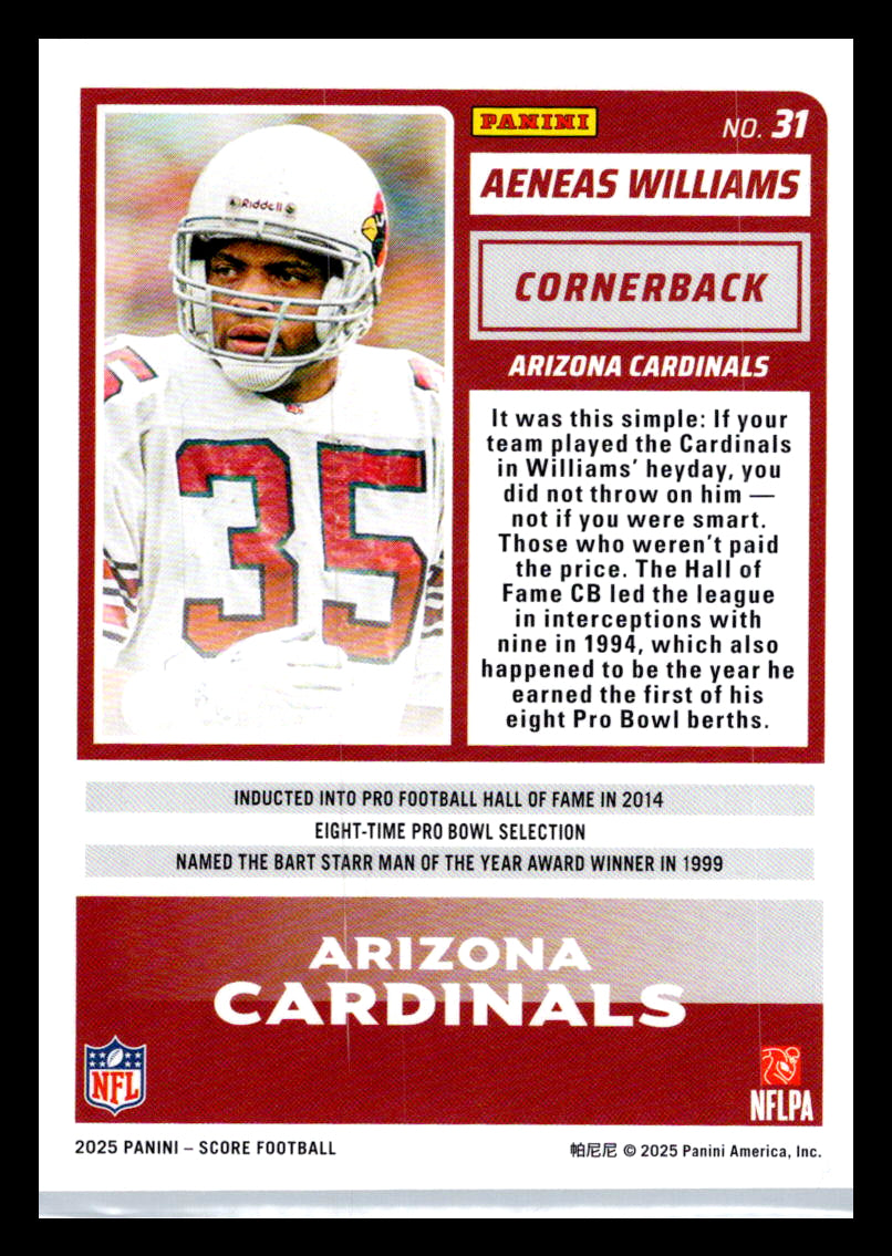 2025 Score #31 Aeneas Williams Arizona Cardinals