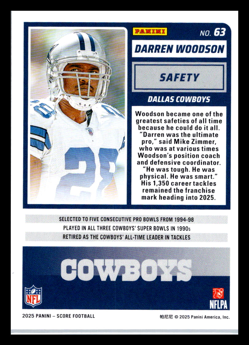 2025 Score #63 Darren Woodson Dallas Cowboys