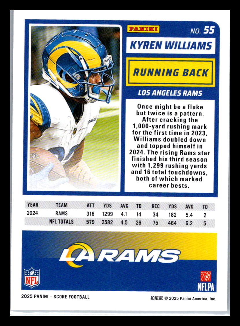 2025 Score #55 Kyren Williams Los Angeles Rams