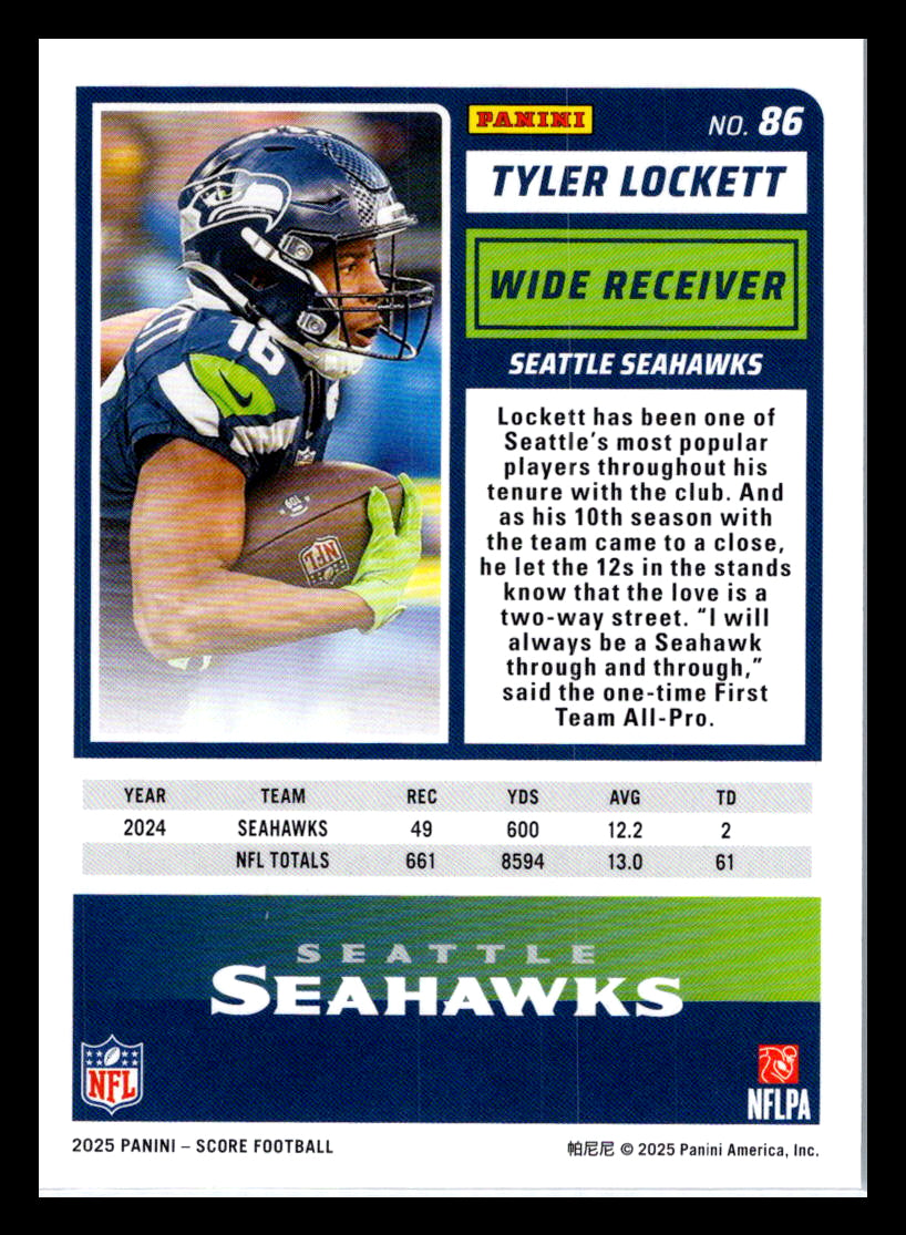 2025 Score #86 Tyler Lockett Seattle Seahawks