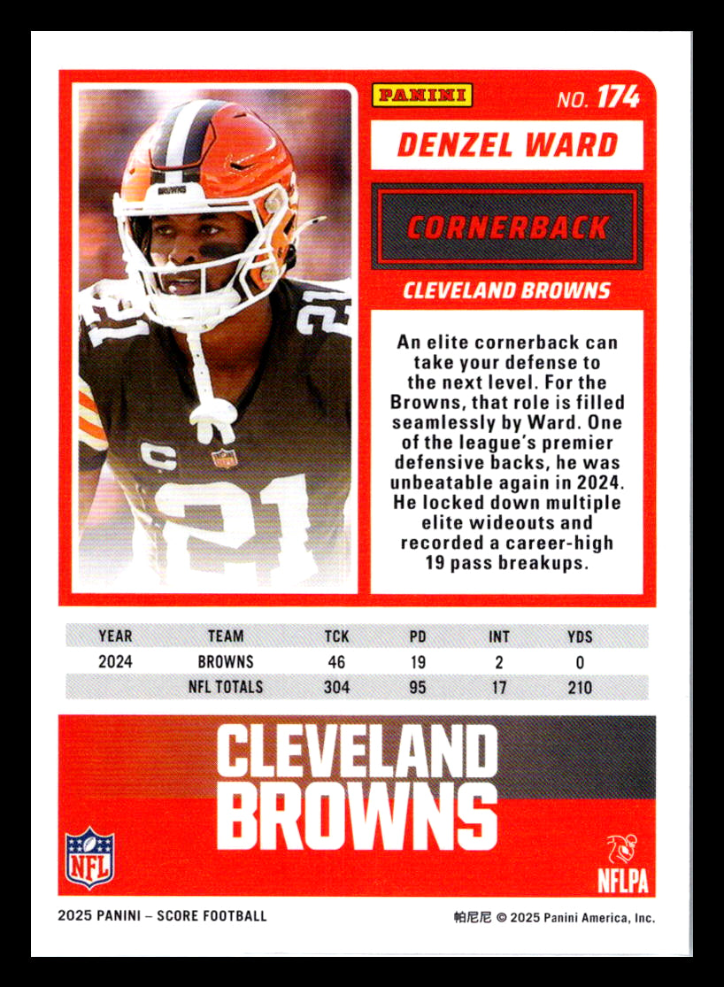 2025 Score #174 Denzel Ward Cleveland Browns