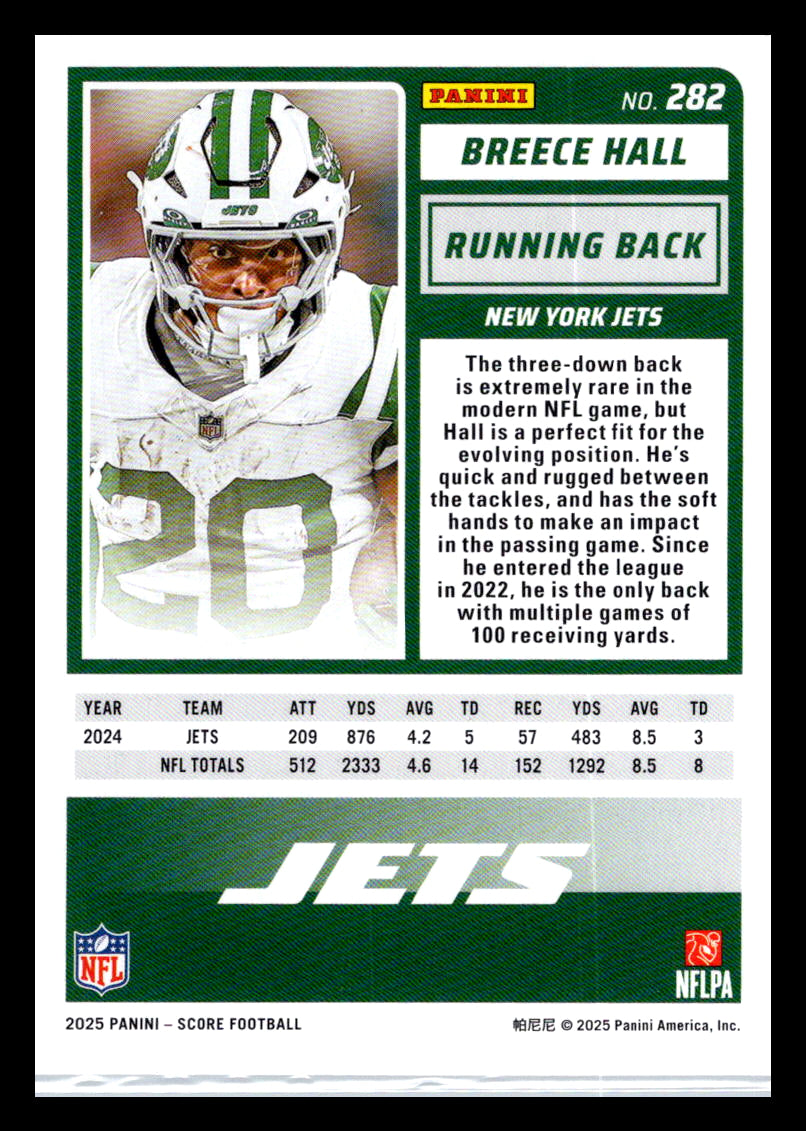 2025 Score #282 Breece Hall New York Jets