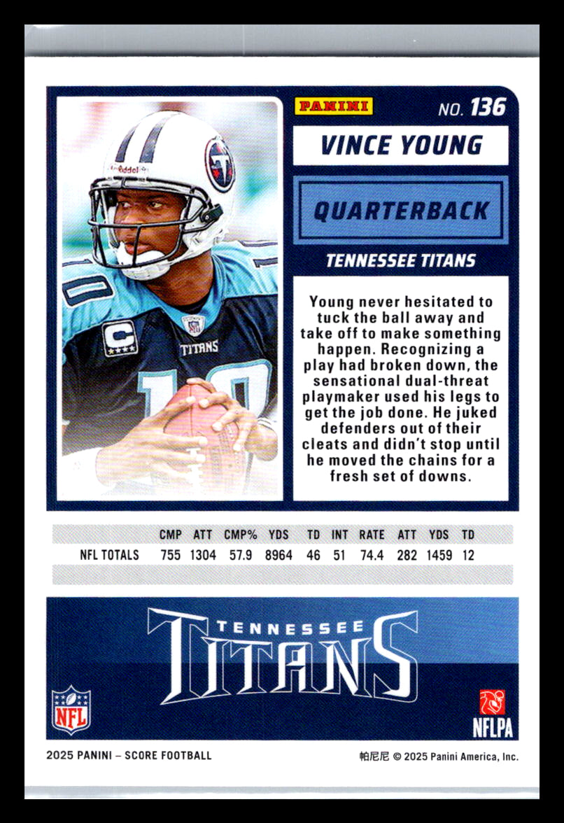 2025 Score #136 Vince Young Tennessee Titans