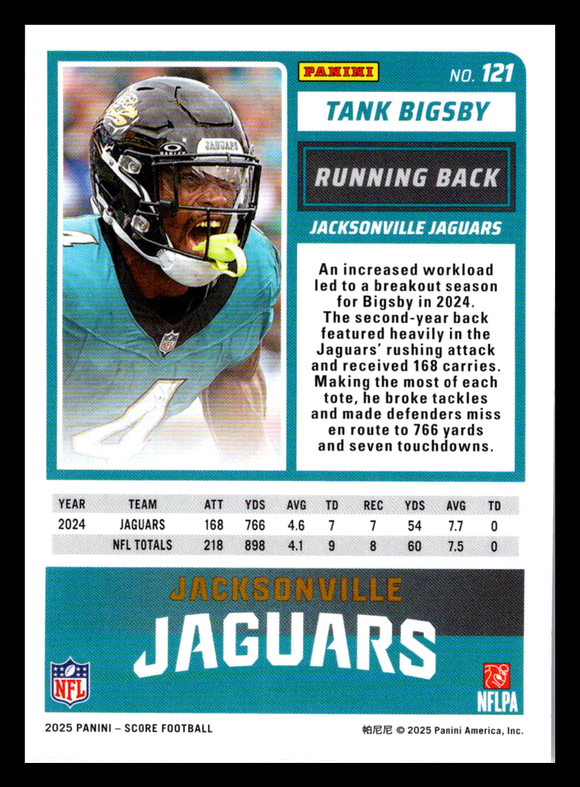 2025 Score #121 Tank Bigsby Jacksonville Jaguars