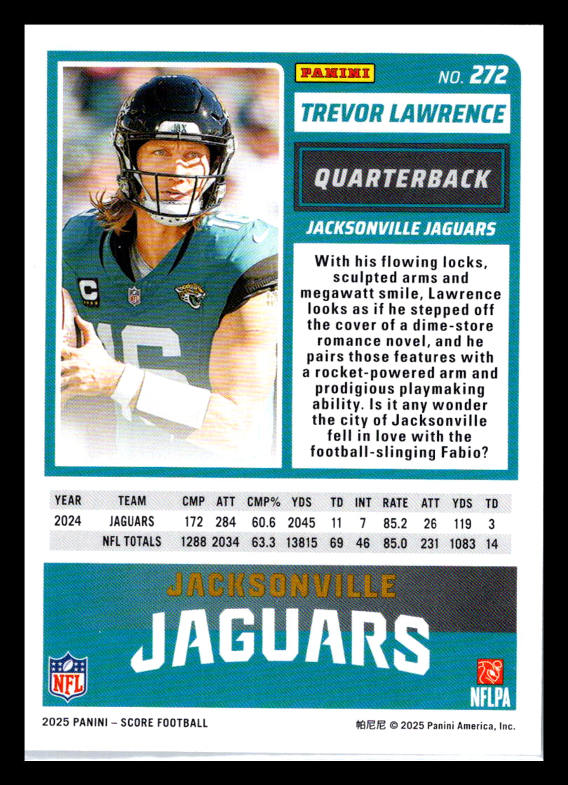 2025 Score #272 Trevor Lawrence Jacksonville Jaguars