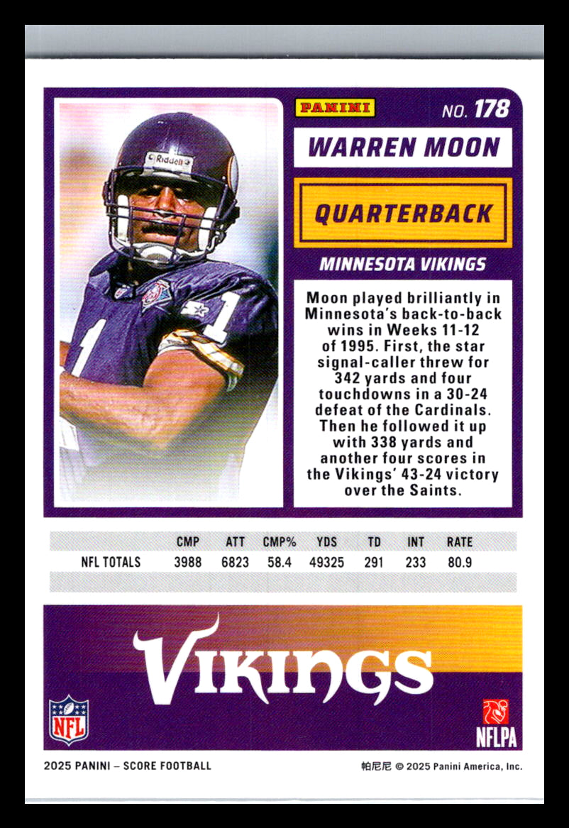2025 Score #178 Warren Moon Minnesota Vikings