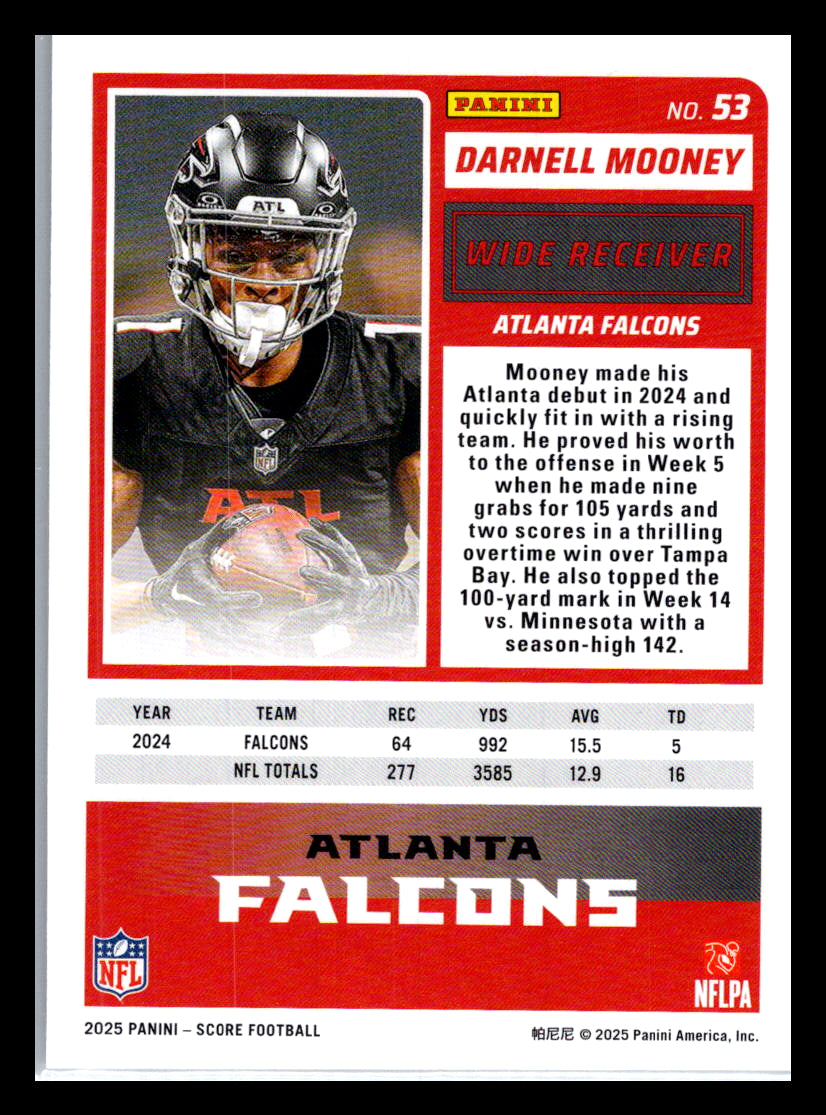 2025 Score #53 Darnell Mooney Atlanta Falcons