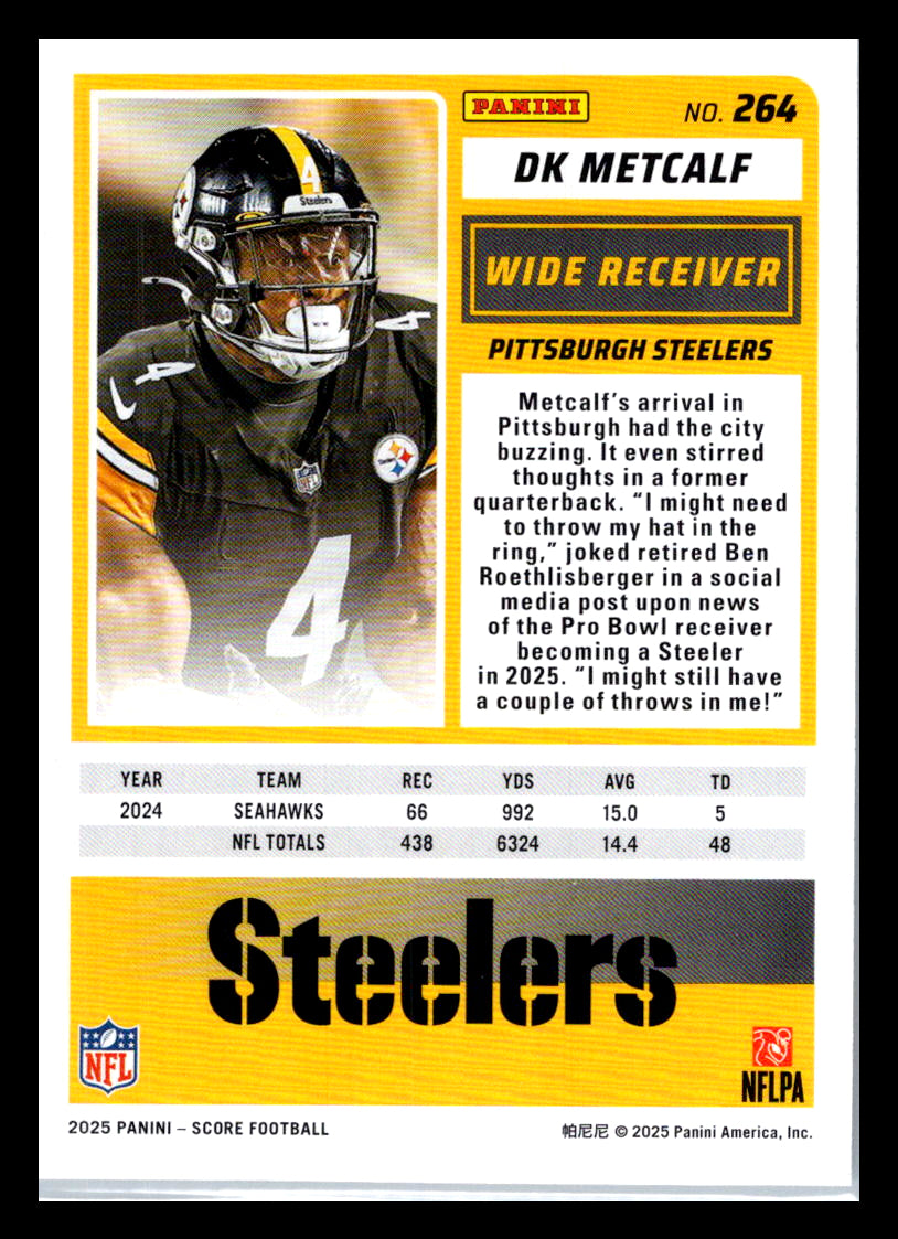 2025 Score #264 DK Metcalf Pittsburgh Steelers