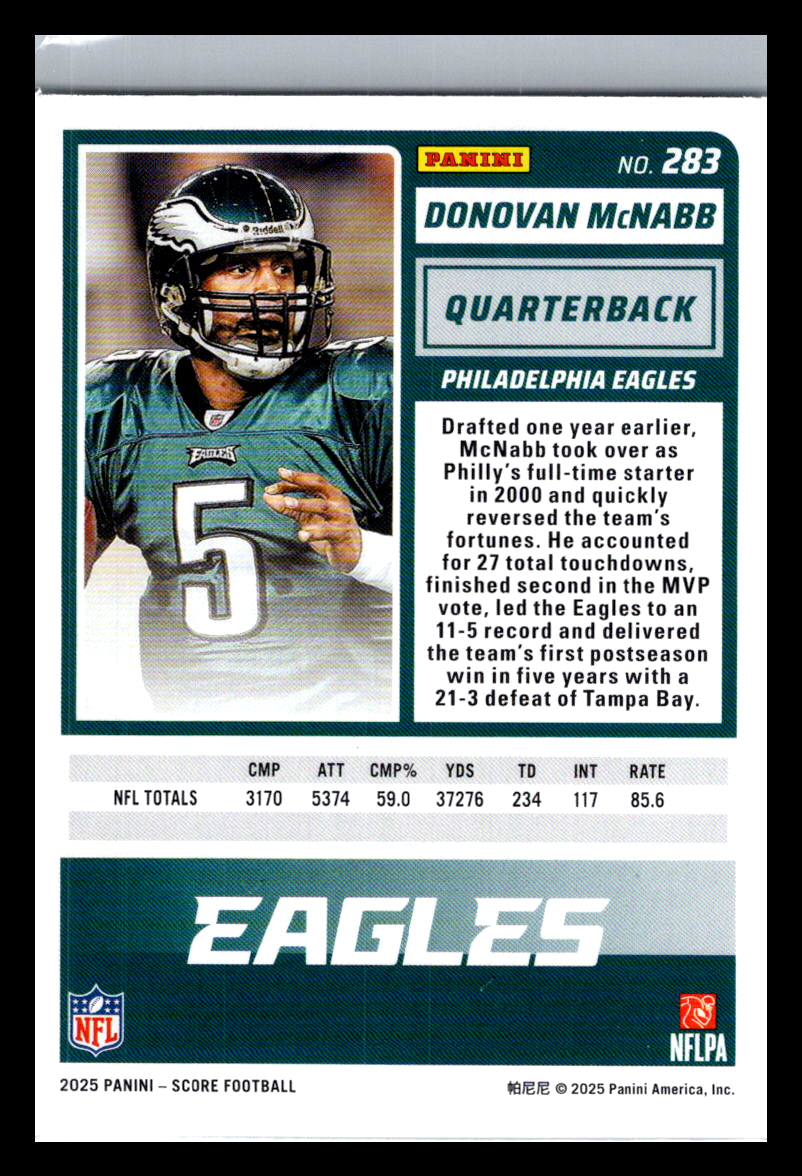 2025 Score #283 Donovan McNabb Philadelphia Eagles