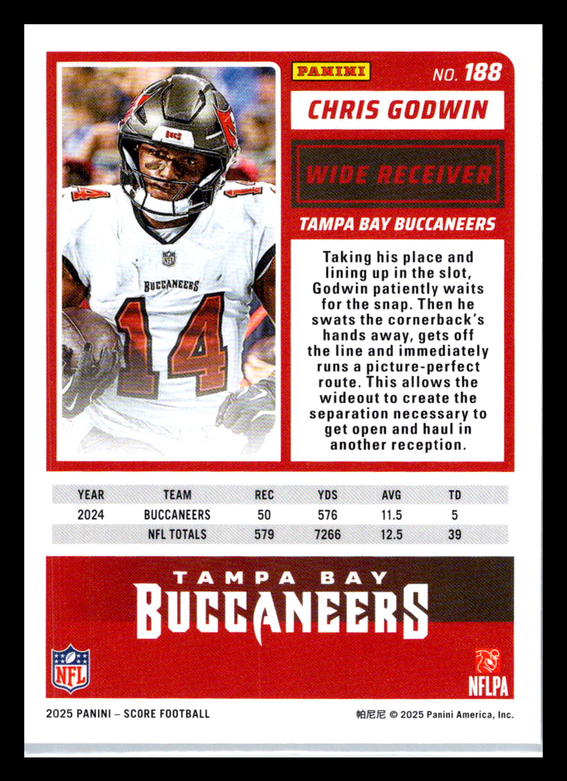 2025 Score #188 Chris Godwin Tampa Bay Buccaneers