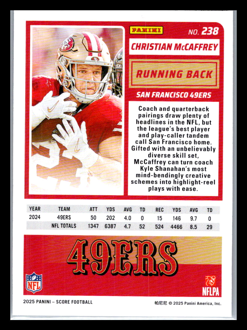 2025 Score #238 Christian McCaffrey San Francisco 49ers