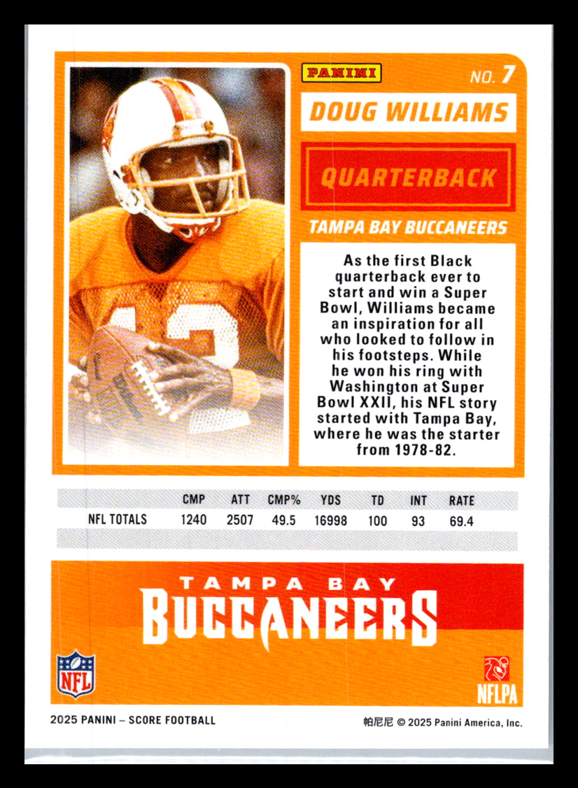 2025 Score #7 Doug Williams Tampa Bay Buccaneers
