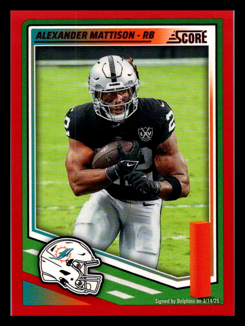 2025 Score #112 Alexander Mattison Red Miami Dolphins