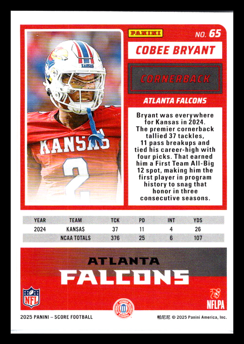 2025 Score #65 Cobee Bryant Atlanta Falcons