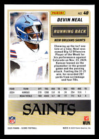 2025 Score #40 Devin Neal New Orleans Saints