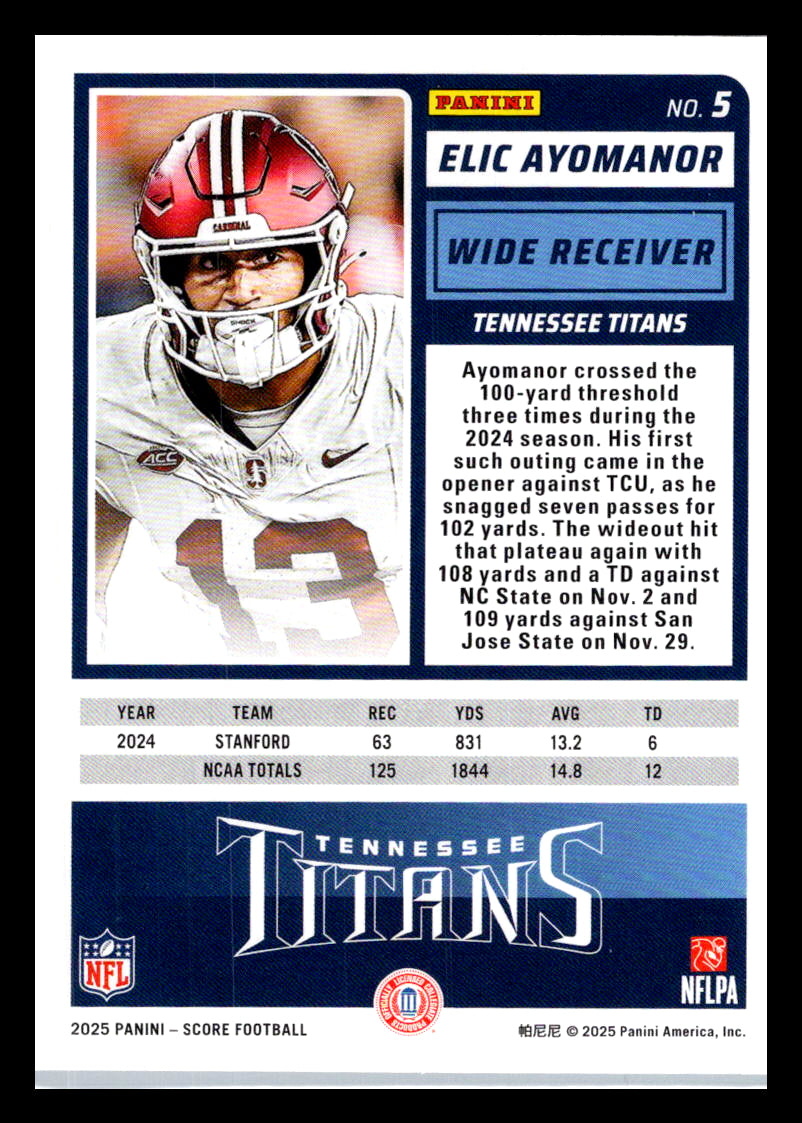2025 Score #5 Elic Ayomanor Tennessee Titans