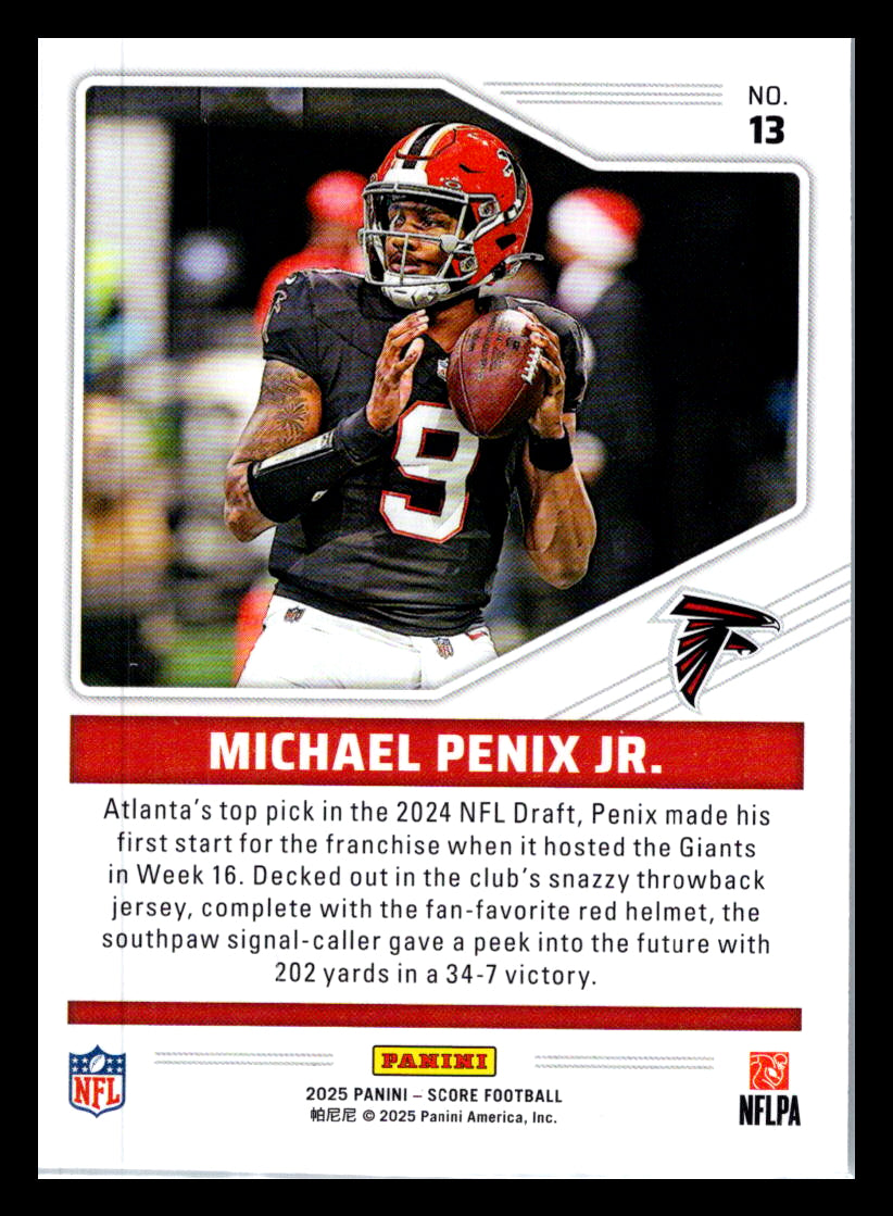 2025 Score #13 Michael Penix Jr. Throwbacks Atlanta Falcons