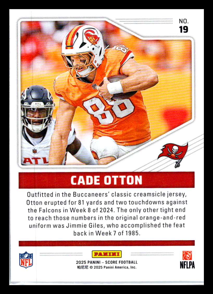 2025 Score #19 Cade Otton Throwbacks Tampa Bay Buccaneers